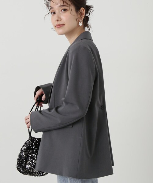 N.（N. Natural Beauty Basic）（エヌエヌナチュラルビューティーベーシック）の「◆シングルブレストデザインテーラードジャケット（テーラードジャケット・レディース・ベージュ/チャコールグレー・MEDIUM）」の5枚目の写真