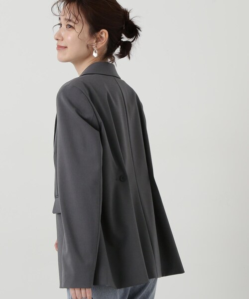 N.（N. Natural Beauty Basic）（エヌエヌナチュラルビューティーベーシック）の「◆シングルブレストデザインテーラードジャケット（テーラードジャケット・レディース・ベージュ/チャコールグレー・MEDIUM）」の6枚目の写真
