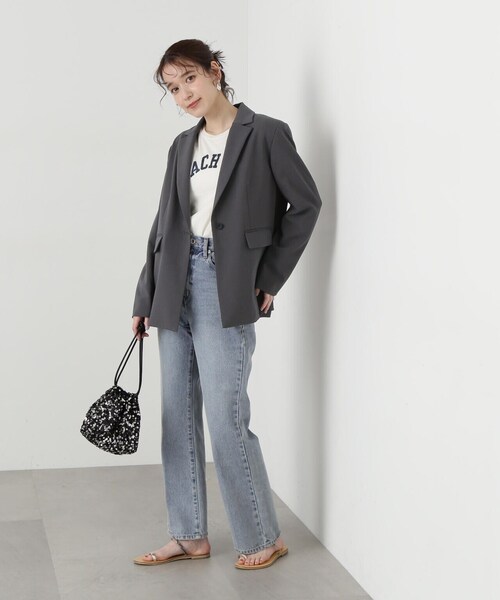 N.（N. Natural Beauty Basic）（エヌエヌナチュラルビューティーベーシック）の「◆シングルブレストデザインテーラードジャケット（テーラードジャケット・レディース・ベージュ/チャコールグレー・MEDIUM）」の7枚目の写真