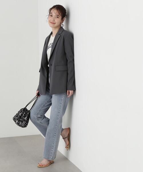 N.（N. Natural Beauty Basic）（エヌエヌナチュラルビューティーベーシック）の「◆シングルブレストデザインテーラードジャケット（テーラードジャケット・レディース・ベージュ/チャコールグレー・MEDIUM）」の8枚目の写真