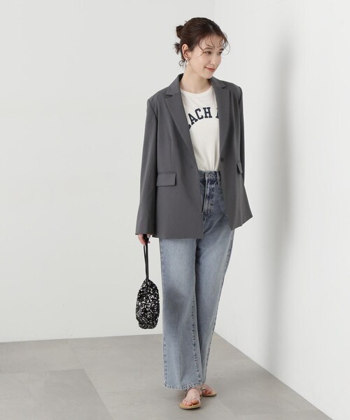 N.（N. Natural Beauty Basic）（エヌエヌナチュラルビューティーベーシック）の「◆シングルブレストデザインテーラードジャケット（テーラードジャケット・レディース・ベージュ/チャコールグレー・MEDIUM）」の9枚目の写真