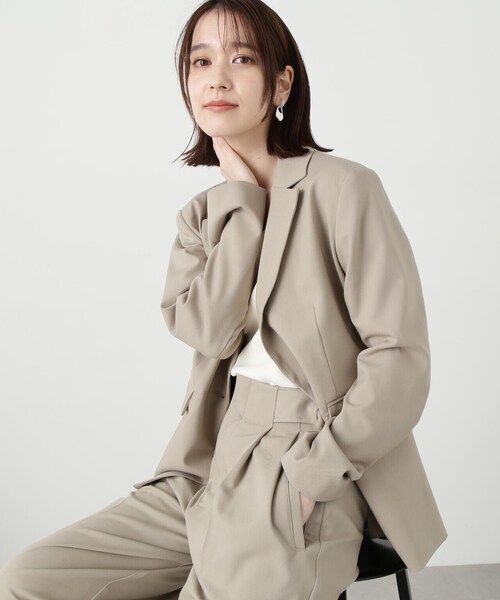 N.（N. Natural Beauty Basic）（エヌエヌナチュラルビューティーベーシック）の「◆シングルブレストデザインテーラードジャケット（テーラードジャケット・レディース・ベージュ/チャコールグレー・MEDIUM）」の14枚目の写真