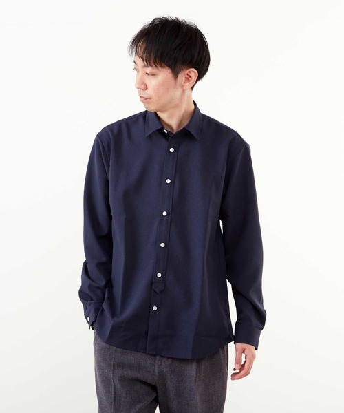 MEN'S MELROSE（メンズメルローズ）の「ウーリースタンダードレギュラーカラーシャツ（シャツ/ブラウス・メンズ・ネイビー/チェック/ホワイト・3/4/2）」の3枚目の写真