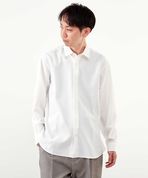 MEN'S MELROSE（メンズメルローズ）の「ウーリースタンダードレギュラーカラーシャツ（シャツ/ブラウス・メンズ・ネイビー/チェック/ホワイト・3/4/2）」の2枚目の写真