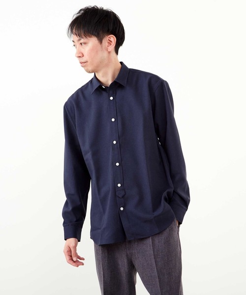 MEN'S MELROSE（メンズメルローズ）の「ウーリースタンダードレギュラーカラーシャツ（シャツ/ブラウス・メンズ・ネイビー/チェック/ホワイト・3/4/2）」の4枚目の写真