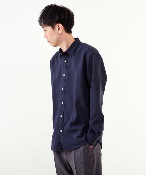 MEN'S MELROSE（メンズメルローズ）の「ウーリースタンダードレギュラーカラーシャツ（シャツ/ブラウス・メンズ・ネイビー/チェック/ホワイト・3/4/2）」の5枚目の写真