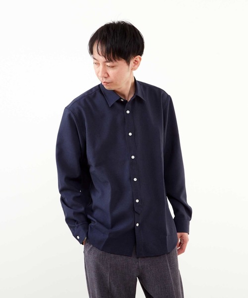 MEN'S MELROSE（メンズメルローズ）の「ウーリースタンダードレギュラーカラーシャツ（シャツ/ブラウス・メンズ・ネイビー/チェック/ホワイト・3/4/2）」の21枚目の写真