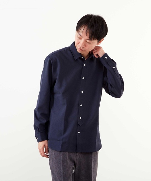 MEN'S MELROSE（メンズメルローズ）の「ウーリースタンダードレギュラーカラーシャツ（シャツ/ブラウス・メンズ・ネイビー/チェック/ホワイト・3/4/2）」の22枚目の写真