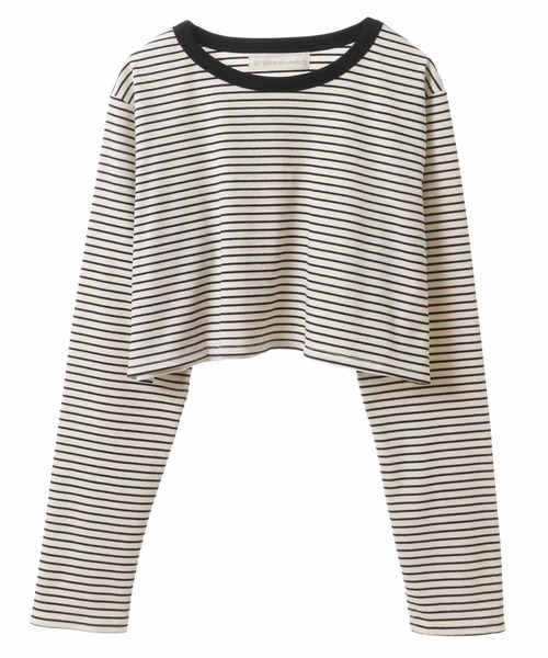31 Sons de mode(トランテアン ソン ドゥ モード)の「カットテレコボーダーセットワンピース(ワンピース・レディース・ネイビー/チャコールグレー/オフホワイト/ブラウン・36)」の10枚目の写真