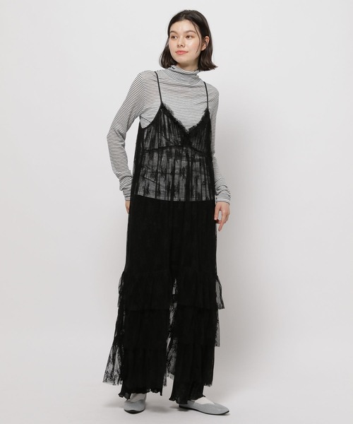 niko and...（ニコアンド）の「レイヤードランジェリーワンピース（ワンピース・レディース・ブラック/チャコール/オフホワイト・FREE）」の15枚目の写真