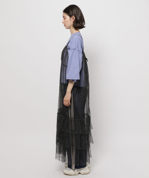 niko and...（ニコアンド）の「レイヤードランジェリーワンピース（ワンピース・レディース・ブラック/チャコール/オフホワイト・FREE）」の20枚目の写真