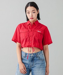 X-girl | DRAWSTRING CROPPED SHIRT(シャツ/ブラウス)