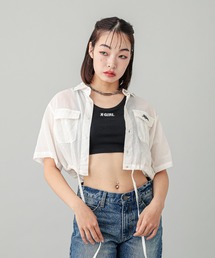 X-girl | DRAWSTRING CROPPED SHIRT(シャツ/ブラウス)