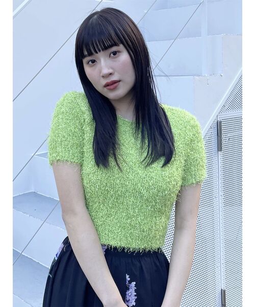 MURUA（ムルーア）の「ラメシャギーコンパクトニット（ニット/セーター・レディース・アイボリー/グレー/ブルー/ライトグリーン・FREE）」の20枚目の写真