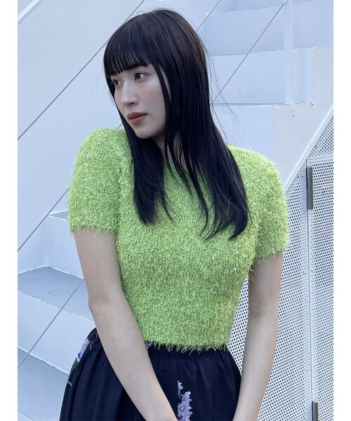 MURUA（ムルーア）の「ラメシャギーコンパクトニット（ニット/セーター・レディース・アイボリー/グレー/ブルー/ライトグリーン・FREE）」の21枚目の写真