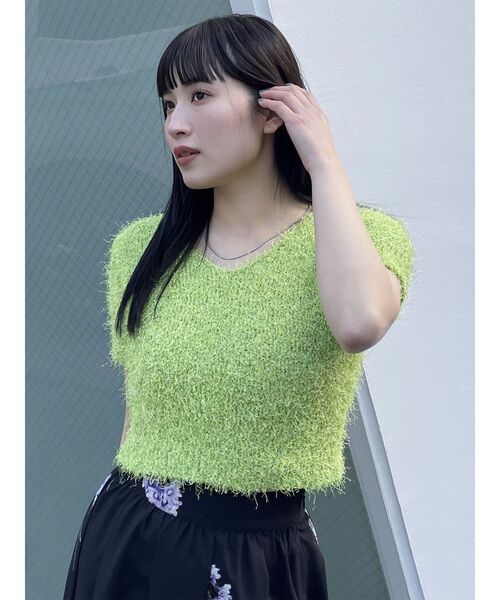 MURUA（ムルーア）の「ラメシャギーコンパクトニット（ニット/セーター・レディース・アイボリー/グレー/ブルー/ライトグリーン・FREE）」の22枚目の写真