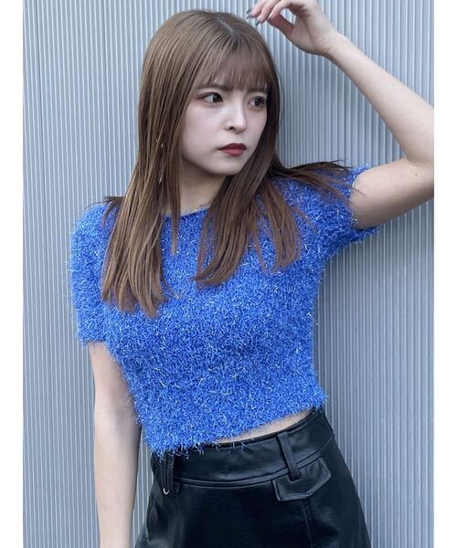 MURUA（ムルーア）の「ラメシャギーコンパクトニット（ニット/セーター