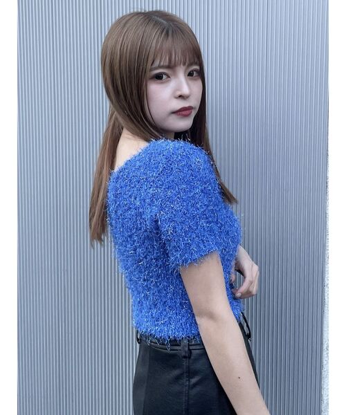 MURUA（ムルーア）の「ラメシャギーコンパクトニット（ニット/セーター・レディース・アイボリー/グレー/ブルー/ライトグリーン・FREE）」の15枚目の写真