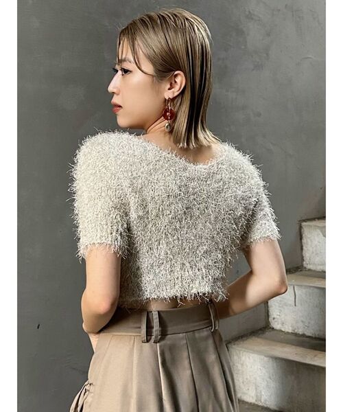 MURUA（ムルーア）の「ラメシャギーコンパクトニット（ニット/セーター・レディース・アイボリー/グレー/ブルー/ライトグリーン・FREE）」の12枚目の写真