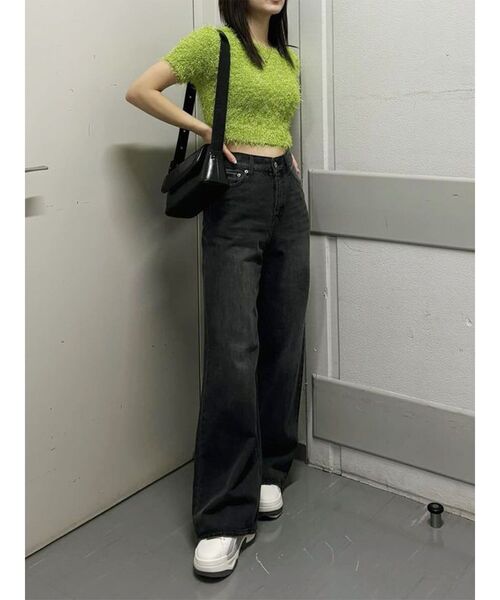 MURUA（ムルーア）の「ラメシャギーコンパクトニット（ニット/セーター・レディース・アイボリー/グレー/ブルー/ライトグリーン・FREE）」の5枚目の写真