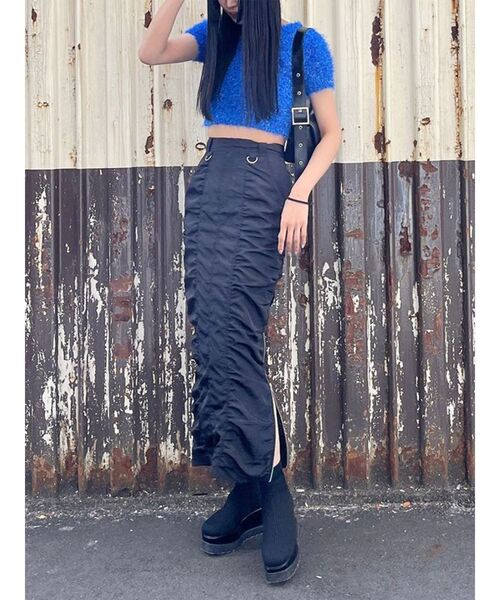 MURUA（ムルーア）の「ラメシャギーコンパクトニット（ニット/セーター・レディース・アイボリー/グレー/ブルー/ライトグリーン・FREE）」の9枚目の写真