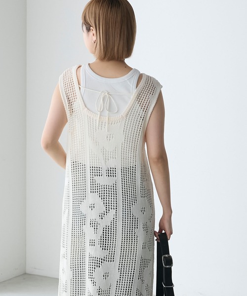 forksy.】フラワークロシェニットワンピース forksy.│MONO-MART