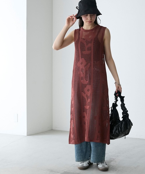 forksy.】フラワークロシェニットワンピース forksy.│MONO-MART