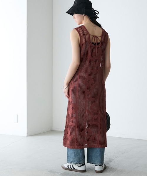 forksy.】フラワークロシェニットワンピース forksy.│MONO-MART