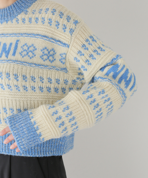 GANNI（ガニー）の「【GANNI / ガニー】 Graphic Lambswool Cropped O