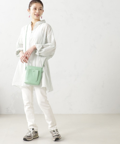 新品　poet シアーカラーチュニックシャツ　ONESIZE シアーカラーチュニックシャツ p0199 | poet