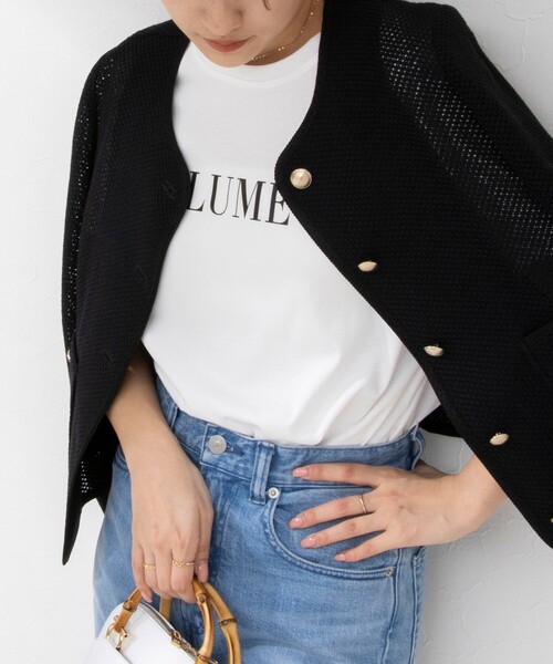 NOLLEY’S Sophi（ノーリーズソフィ）の「アルビニスタスムース ロゴTシャツ（Tシャツ/カットソー・レディース・ホワイト系その他4/グレー/ホワイト・38）」の2枚目の写真