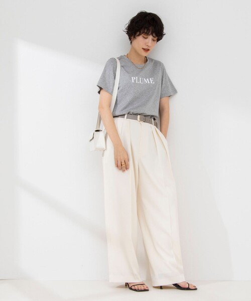 NOLLEY’S Sophi（ノーリーズソフィ）の「アルビニスタスムース ロゴTシャツ（Tシャツ/カットソー・レディース・ホワイト系その他4/グレー/ホワイト・38）」の4枚目の写真