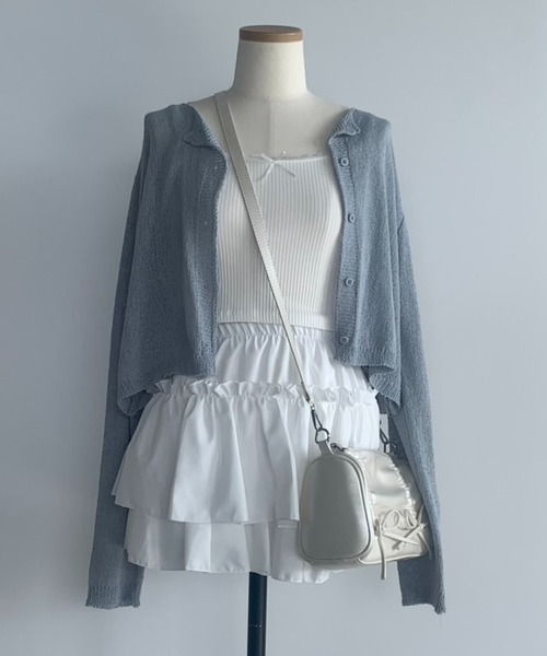 paravion（パラビオン）の「ティアードフリルショートパンツ（その他パンツ・レディース・ブラック/ホワイト・FREE）」の2枚目の写真