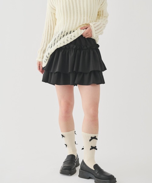 paravion（パラビオン）の「ティアードフリルショートパンツ（その他パンツ・レディース・ブラック/ホワイト・FREE）」の13枚目の写真