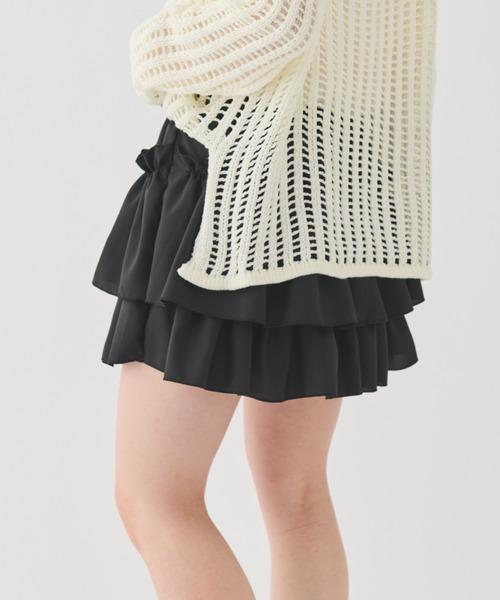 paravion（パラビオン）の「ティアードフリルショートパンツ（その他パンツ・レディース・ブラック/ホワイト・FREE）」の11枚目の写真