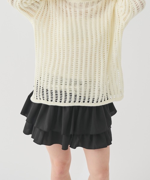 paravion（パラビオン）の「ティアードフリルショートパンツ（その他パンツ・レディース・ブラック/ホワイト・FREE）」の12枚目の写真