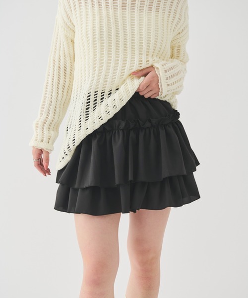 paravion（パラビオン）の「ティアードフリルショートパンツ（その他パンツ・レディース・ブラック/ホワイト・FREE）」の10枚目の写真