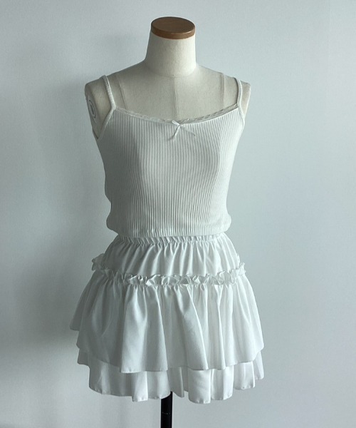 paravion（パラビオン）の「ティアードフリルショートパンツ（その他パンツ・レディース・ブラック/ホワイト・FREE）」の5枚目の写真