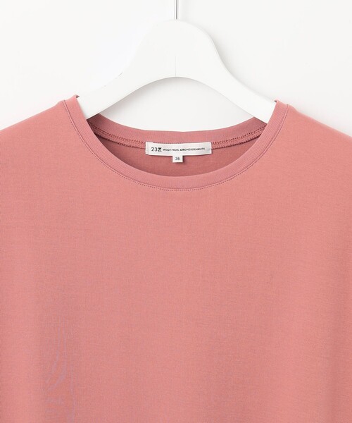 23区 S（ニジュウサンクチイサイサイズ）の「【接触冷感/洗える】フレンチスリーブ IT TEE（Tシャツ/カットソー・レディース・ブラック系/スモーキーグリーン系/ホワイト系/ピンク系/ダークブラウン系/ライトグレー系/オールドローズ系/ブルー系・32）」の10枚目の写真