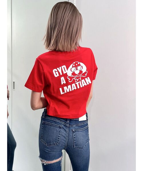 GYDA（ジェイダ）の「GOD REVOL GYDALMATIAN ショートTシャツ（Tシャツ/カットソー・レディース・レッド/ベージュ/オフホワイト/ブラック・FREE）」の4枚目の写真