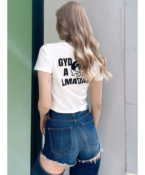 GYDA（ジェイダ）の「GOD REVOL GYDALMATIAN ショートTシャツ（Tシャツ/カットソー・レディース・レッド/ベージュ/オフホワイト/ブラック・FREE）」の2枚目の写真