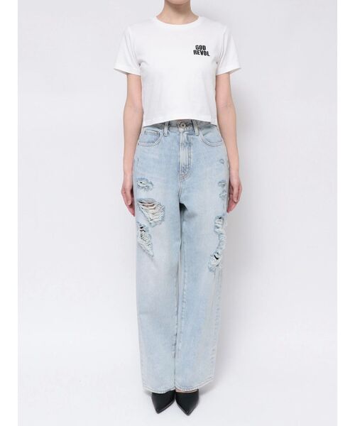 GYDA（ジェイダ）の「GOD REVOL GYDALMATIAN ショートTシャツ（Tシャツ/カットソー・レディース・レッド/ベージュ/オフホワイト/ブラック・FREE）」の14枚目の写真