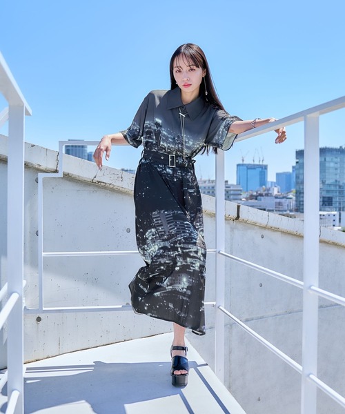 HARE yakeiガラワンピース　夜景　ハレ　ロングワンピース 楽天市場】yakeiガラワンピース HARE ハレ ワンピース・ドレス