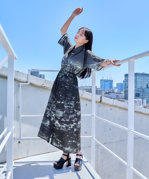 HARE（ハレ）の「yakeiガラワンピース(HARE)（ワンピース・レディース・グリーン/ブラック・FREE）」の7枚目の写真