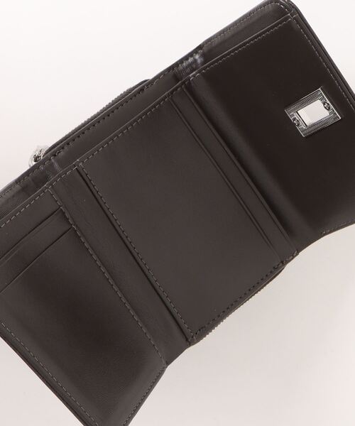 セール】ロックパーツ付き レザー スクエア 三つ折り 財布（財布