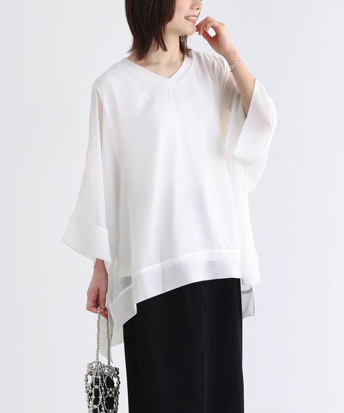 n'OrLABEL(ノアールレーベル)の「レイヤードシアーカットソー(Tシャツ/カットソー・レディース・オフホワイト/ブラック・FREE)」の21枚目の写真