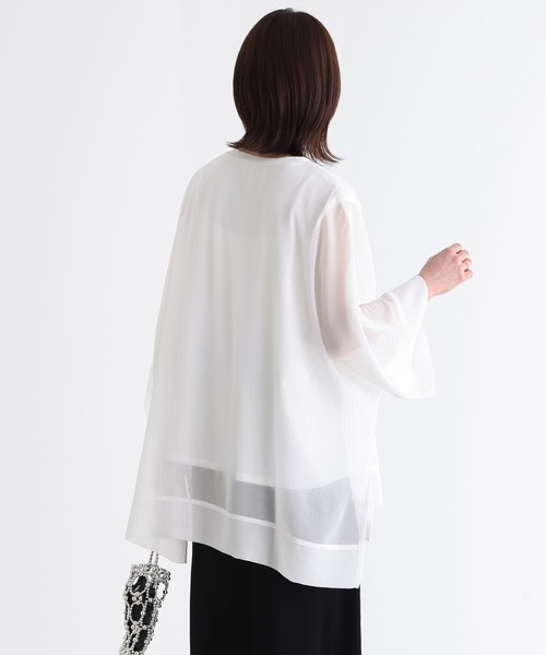 n'OrLABEL(ノアールレーベル)の「レイヤードシアーカットソー(Tシャツ/カットソー・レディース・オフホワイト/ブラック・FREE)」の4枚目の写真