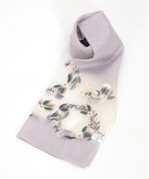 axes femme（アクシーズファム）の「サークルフラワー刺繍ストール（ストール/ショール・レディース・サックスブルー/グレイッシュベージュ/ピンク・FREE）」の2枚目の写真