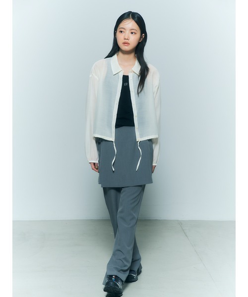 CHAROL（シャロル）の「ドロストヘムシアーシャツ（シャツ/ブラウス・レディース・パープル/ホワイト・FREE）」の19枚目の写真