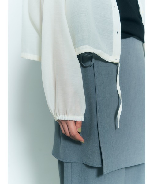 CHAROL（シャロル）の「ドロストヘムシアーシャツ（シャツ/ブラウス・レディース・パープル/ホワイト・FREE）」の8枚目の写真